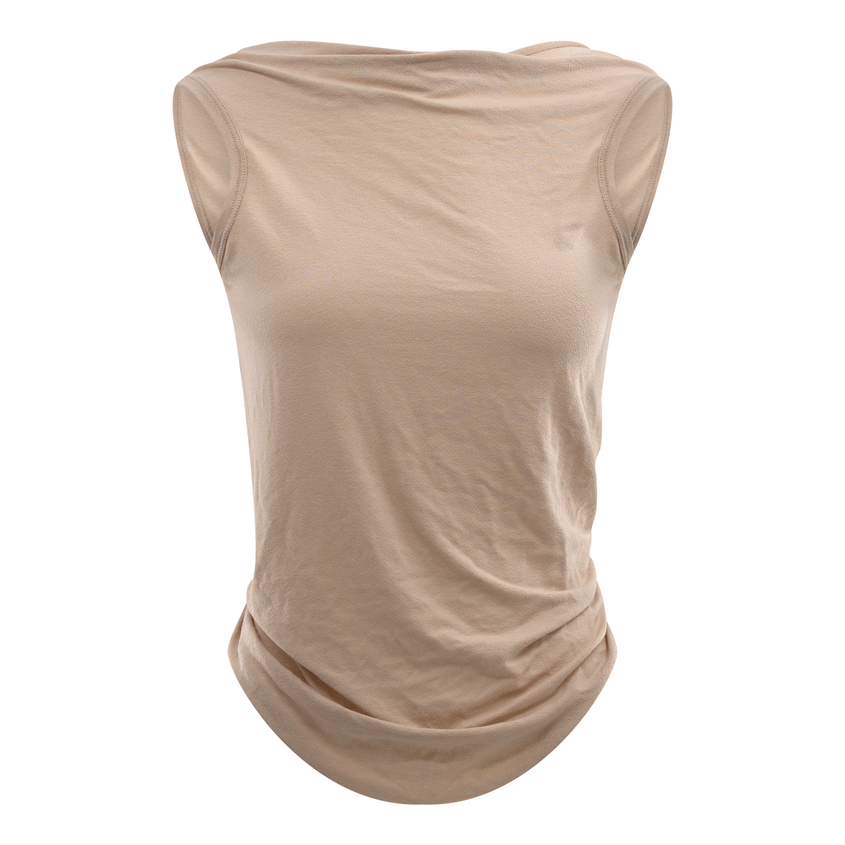 Drape Open Back Twist Top Beige – Davis Active