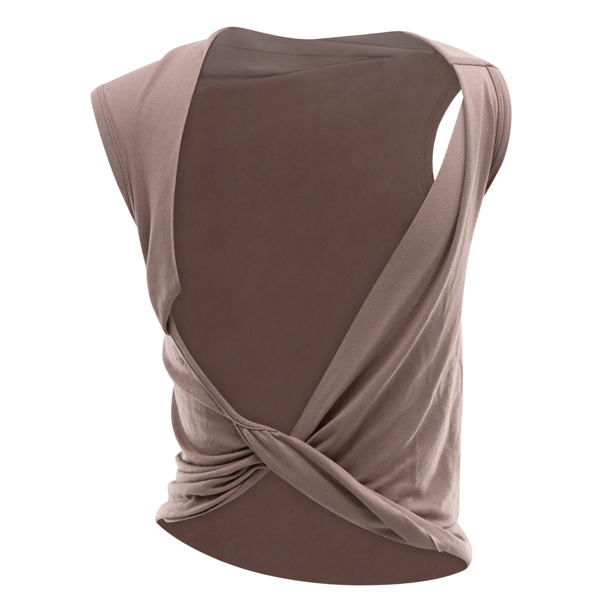 Drape Open Back Twist Top Taupe – Davis Active