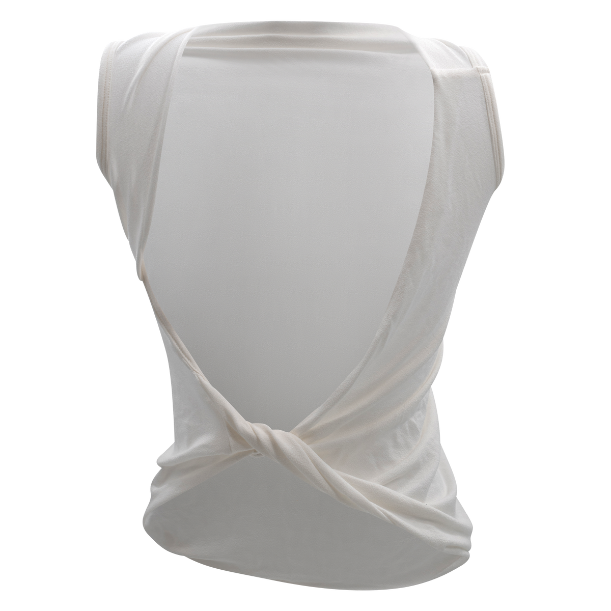 Drape Open Back Twist Top Ivory – Davis Active
