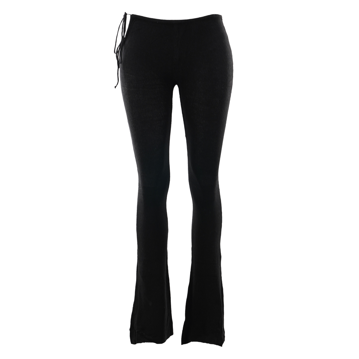 Knit Tie Side Flares Black – Davis Active