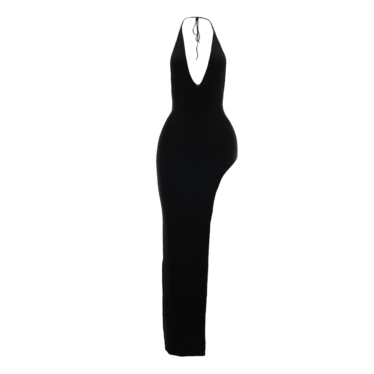 Knit Halter Slit Dress Black L/XL Knit Halter Slit Dress Black L/XL