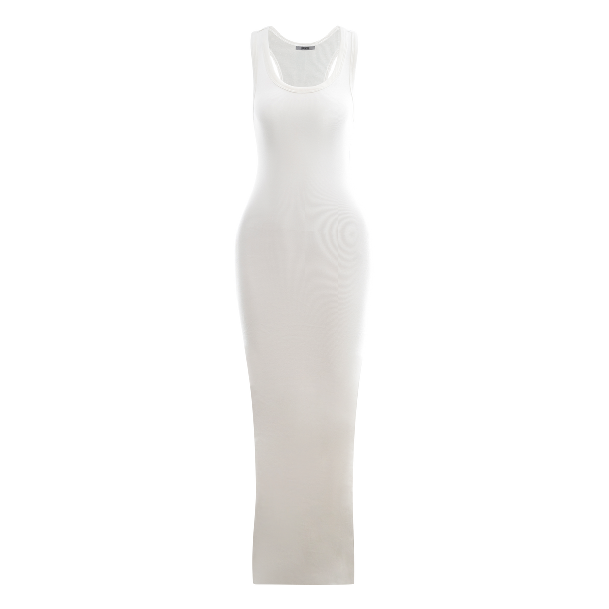 Ribbed Racerback Maxi Dress Ivory S/M