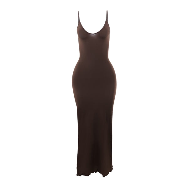 maxi dress chocolate brown Mesh Maxi Dress Chocolate L/XL