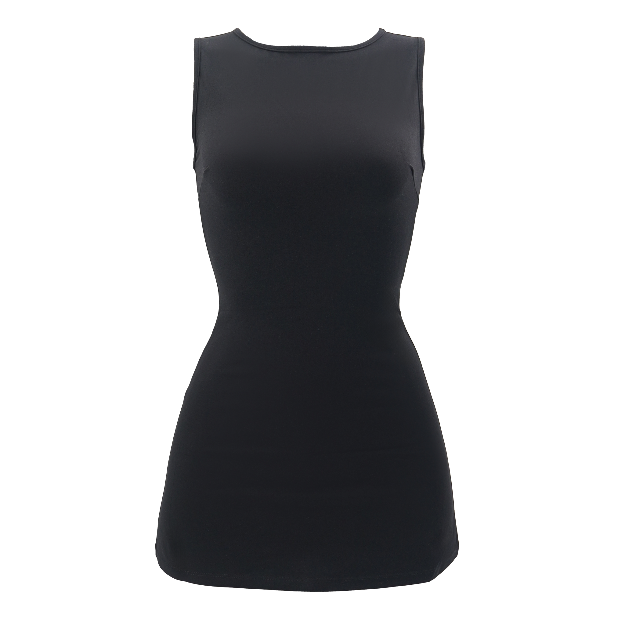 Boat Neck Mini Dress Black – Davis Active
