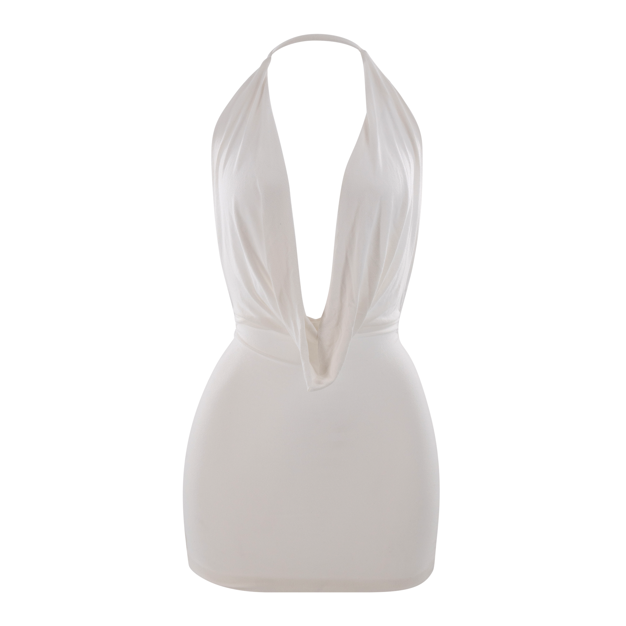 Drape Cowl Mini Dress Ivory Davis Active Drape Cowl Mini Dress Ivory Davis Active