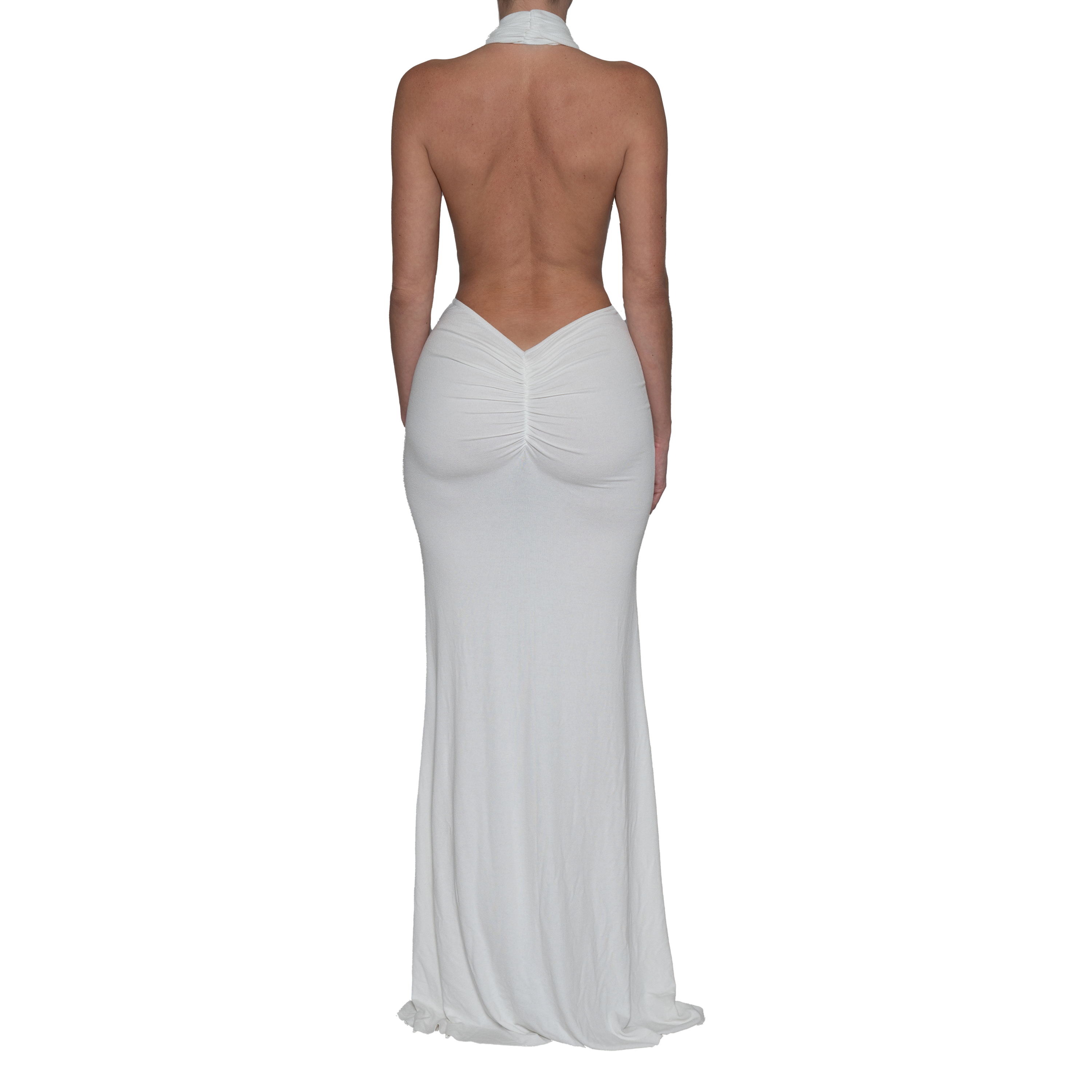 Drape Ruched Halter Maxi Dress Ivory Davis Active Drape Ruched Halter Maxi Dress Ivory Davis Active