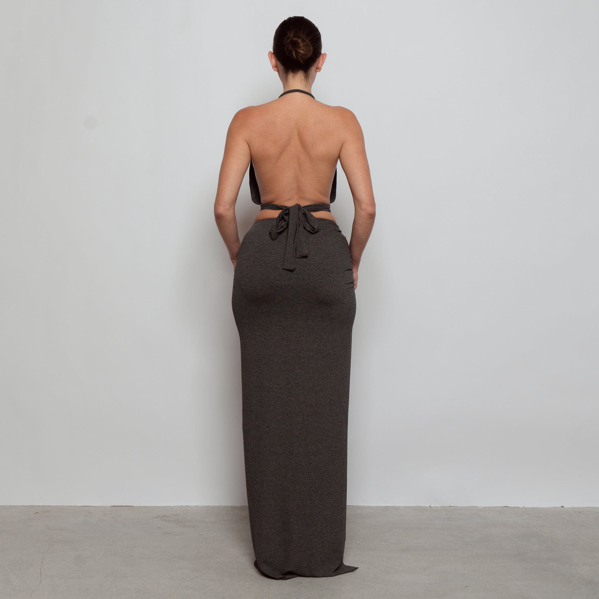 Drape Slit Skirt Charcoal – Davis Active