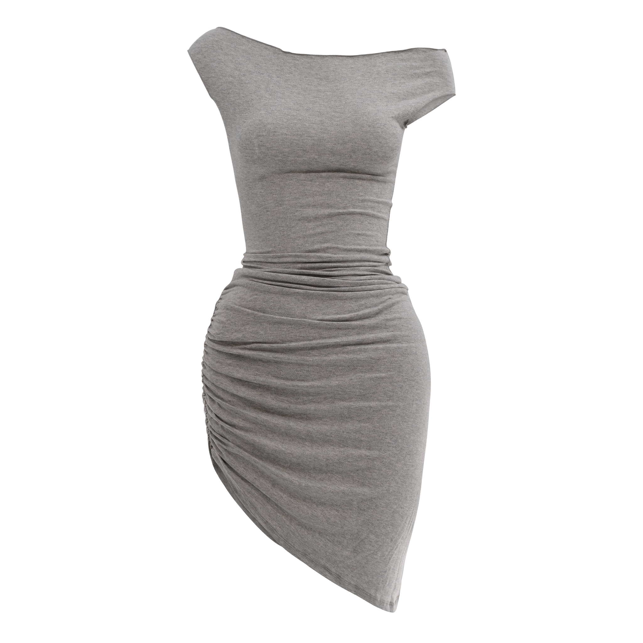 grey drape dress Modern Citizen Women's Amara Gathered-Neck Drape Dress - Gray