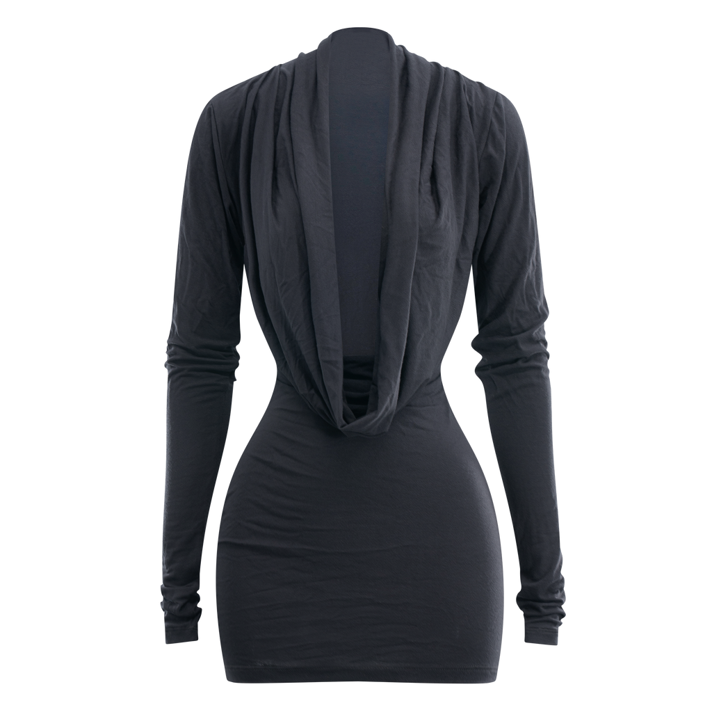 black long sleeve long dress formal Black Lace Long Sleeves V-neck Sheath With Front Slit Formal Dresses, CP1042