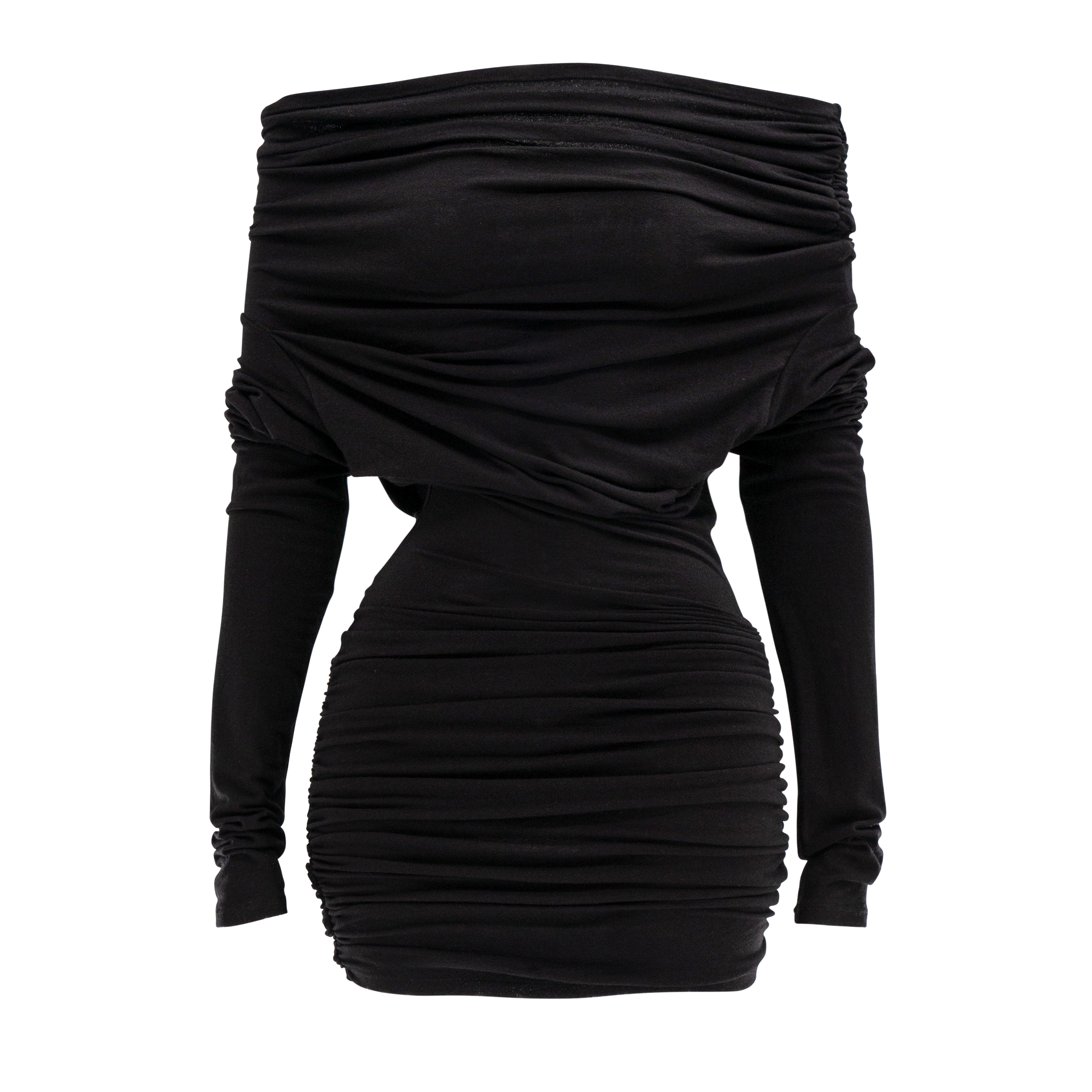 Drape Long Sleeve Mini Dress Black M/L Drape Long Sleeve Mini Dress Black M/L