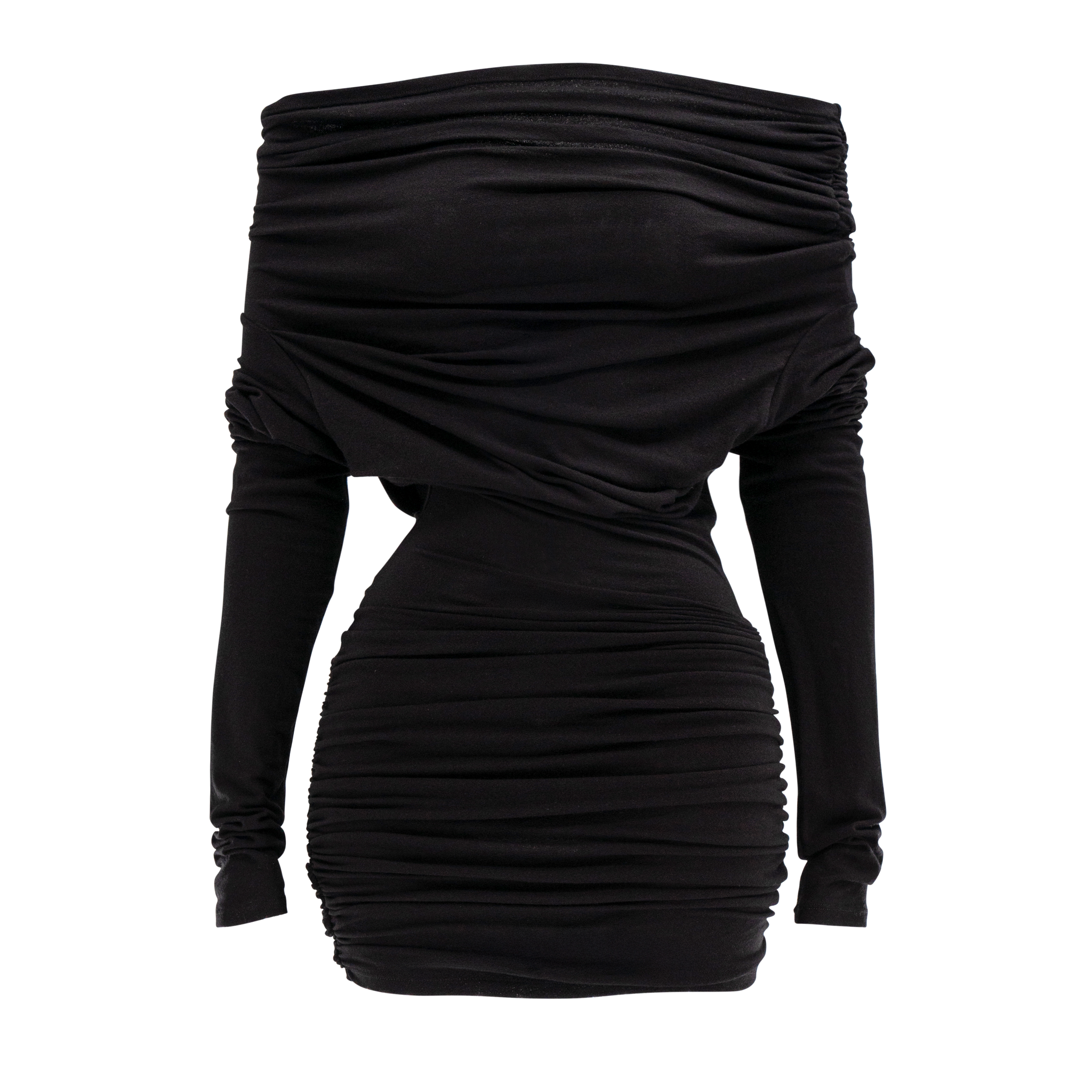 Drape Long Sleeve Mini Dress Black M/L Drape Long Sleeve Mini Dress Black M/L
