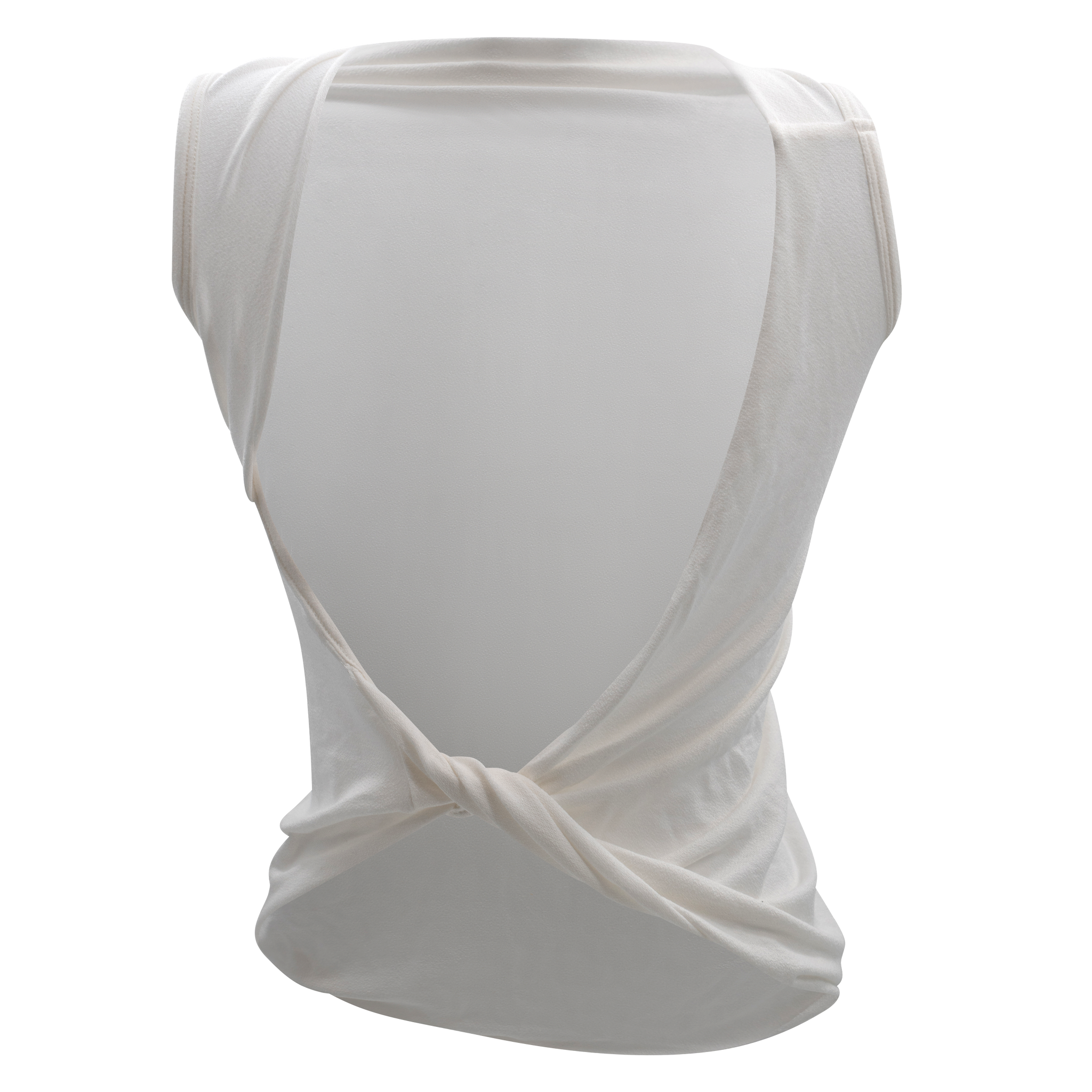 Drape Open Back Twist Top Ivory – Davis Active