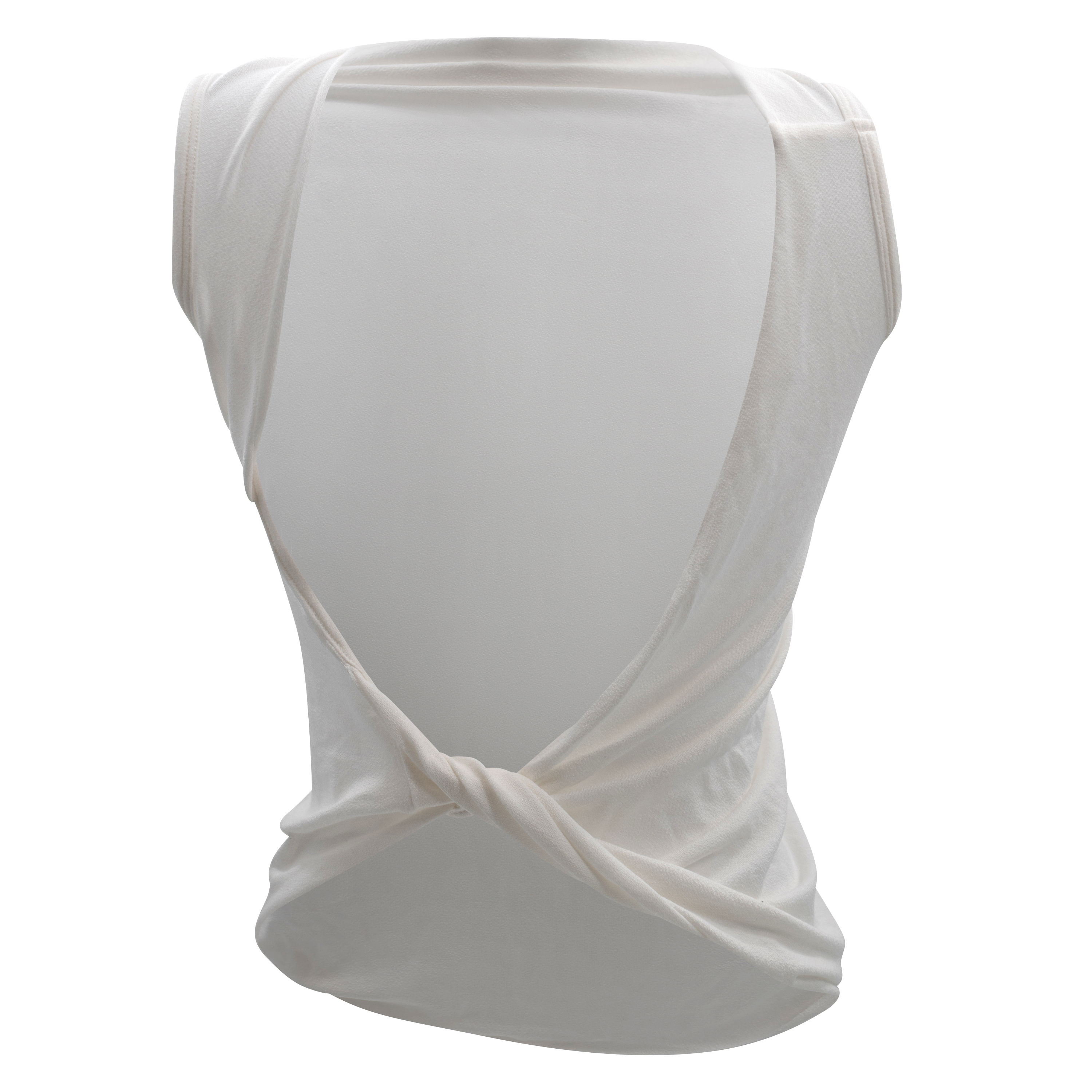 Drape Open Back Twist Top Ivory – Davis Active