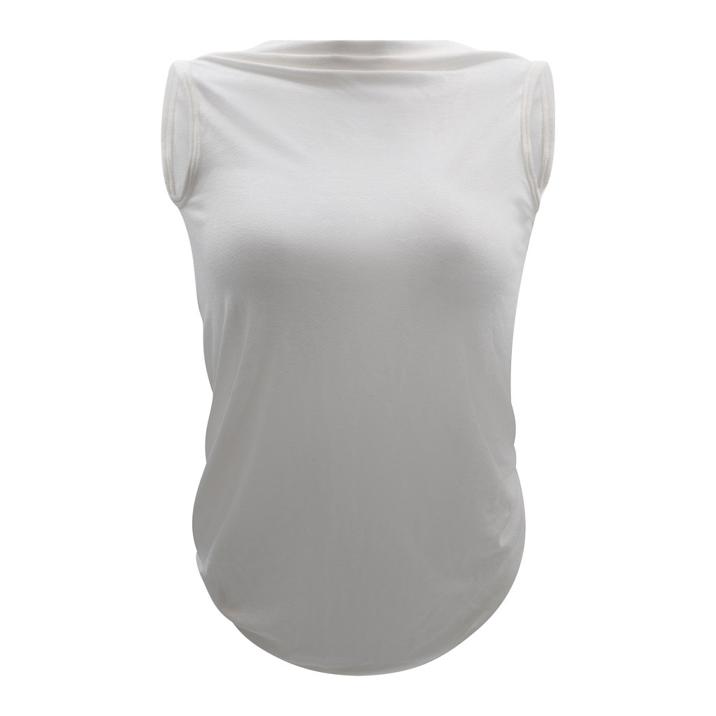Drape Open Back Twist Top Ivory – Davis Active