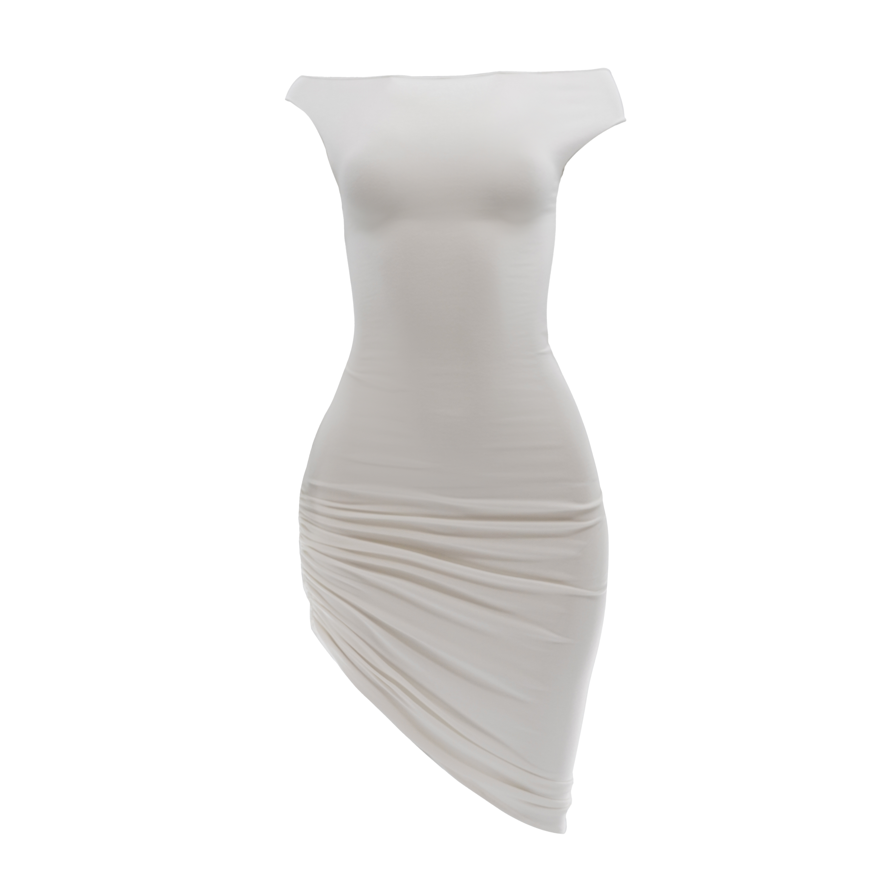 Drape Asymmetric Dress Ivory XS/S Drape Asymmetric Dress Ivory XS/S