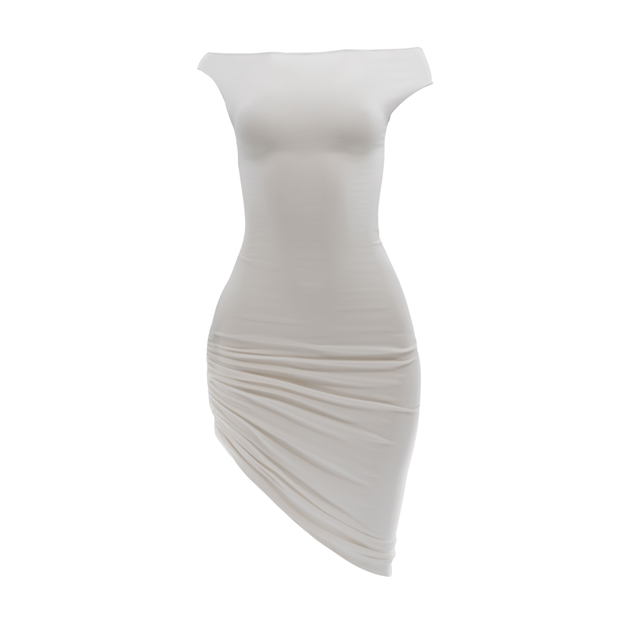 Drape Asymmetric Dress Ivory XS/S Drape Asymmetric Dress Ivory XS/S