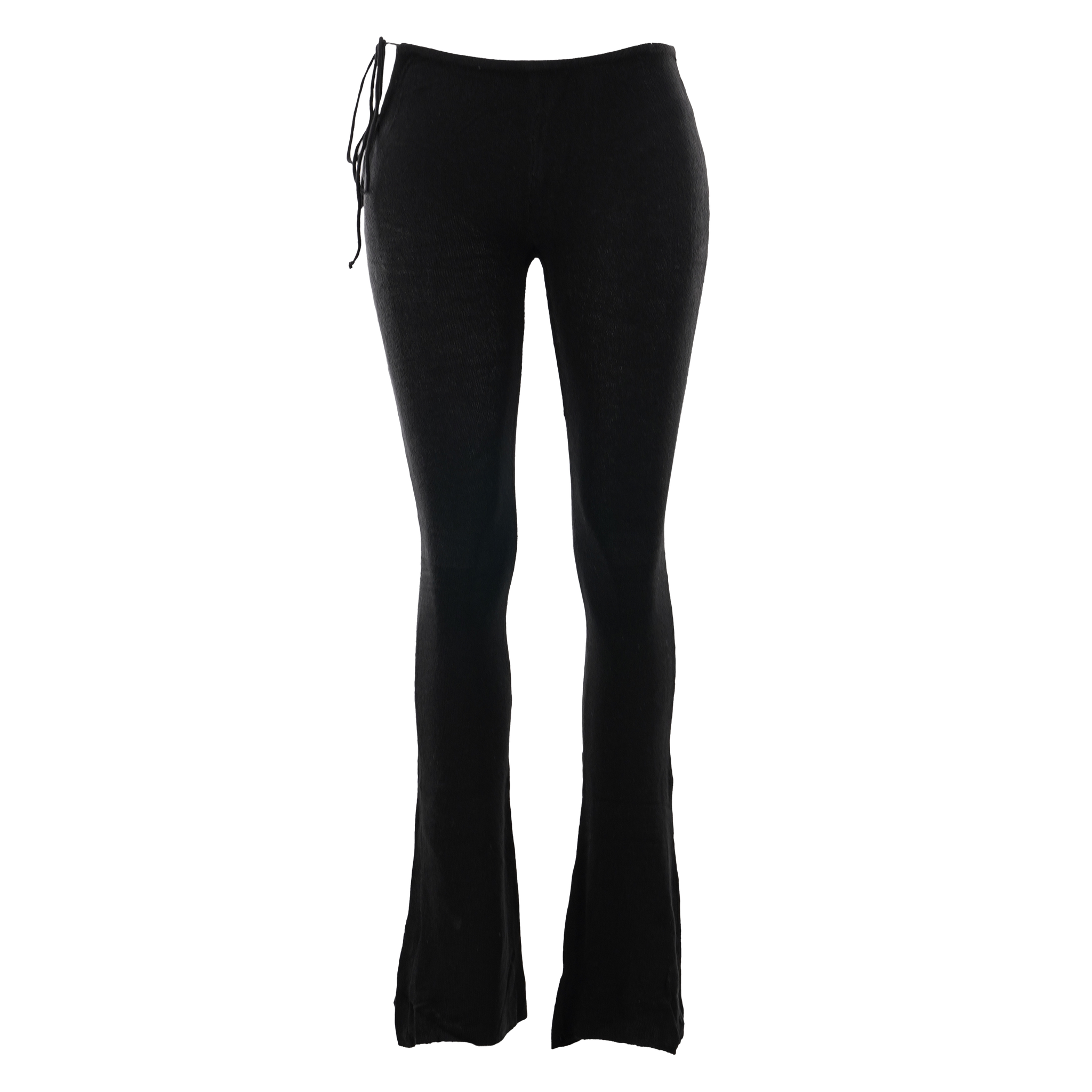 Knit Tie Side Flares Black – Davis Active