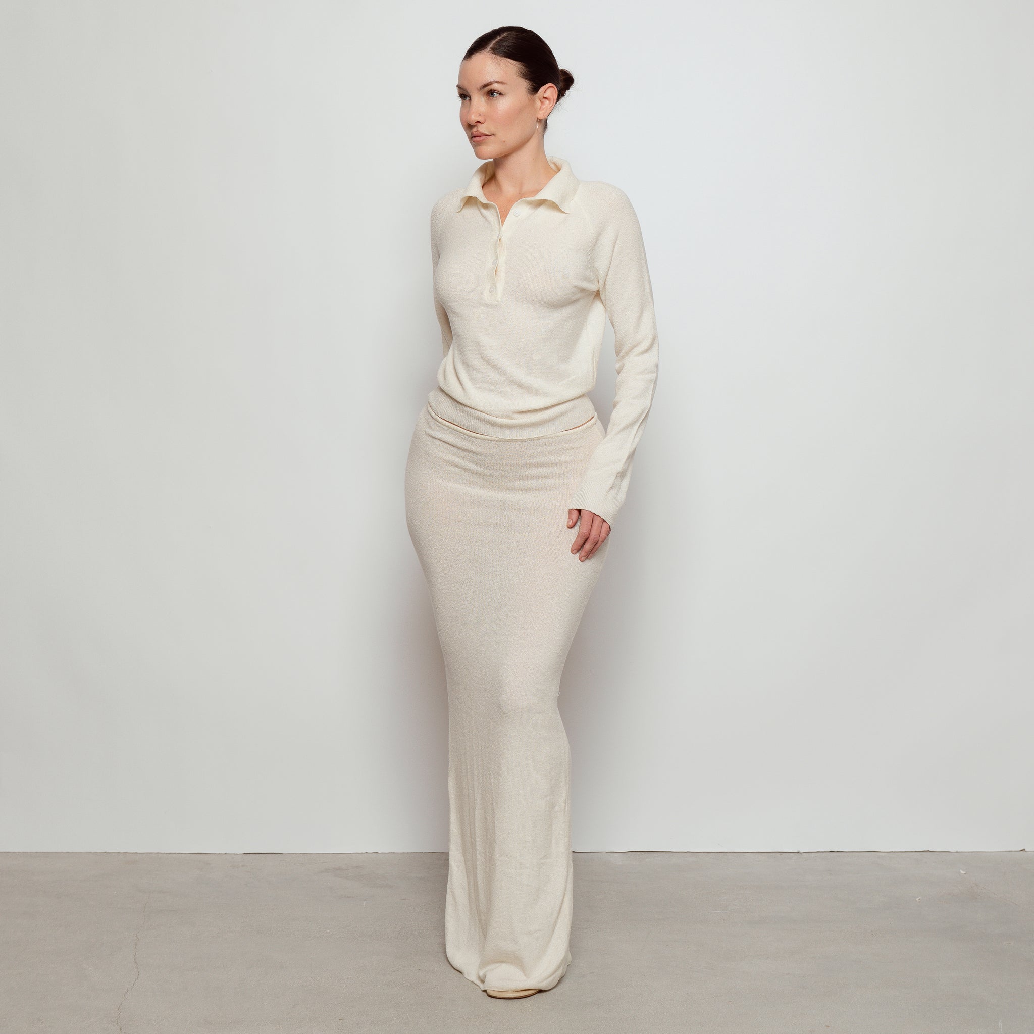 Knit Polo Ivory – Davis Active