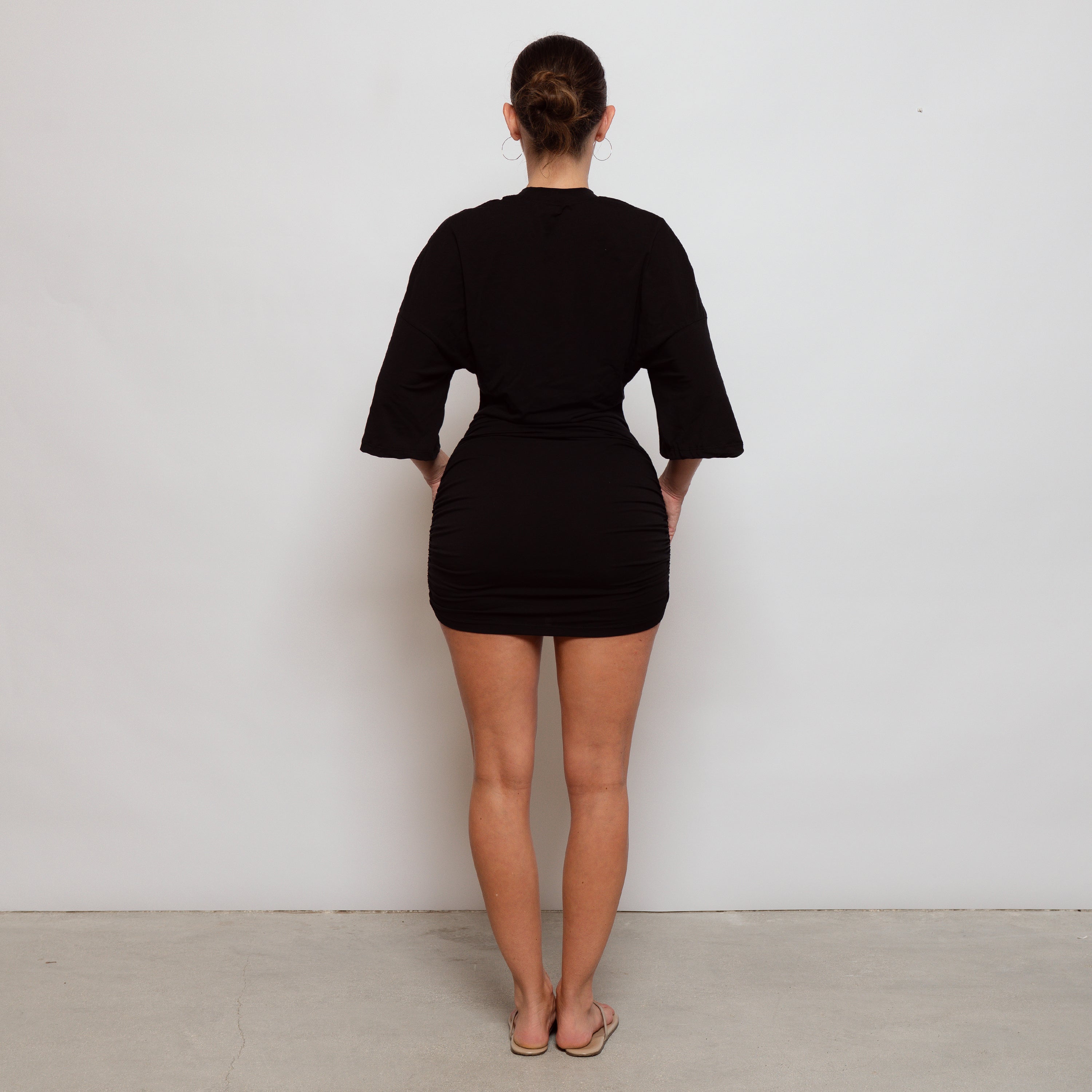 t shirt mini dress Lounge Ruched T-Shirt Mini Dress Black XL+