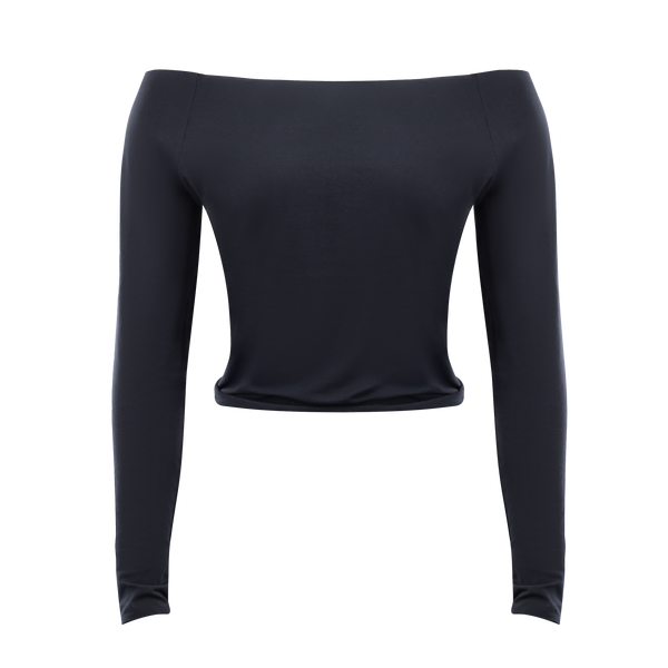 Lounge Off Shoulder Top Black – Davis Active