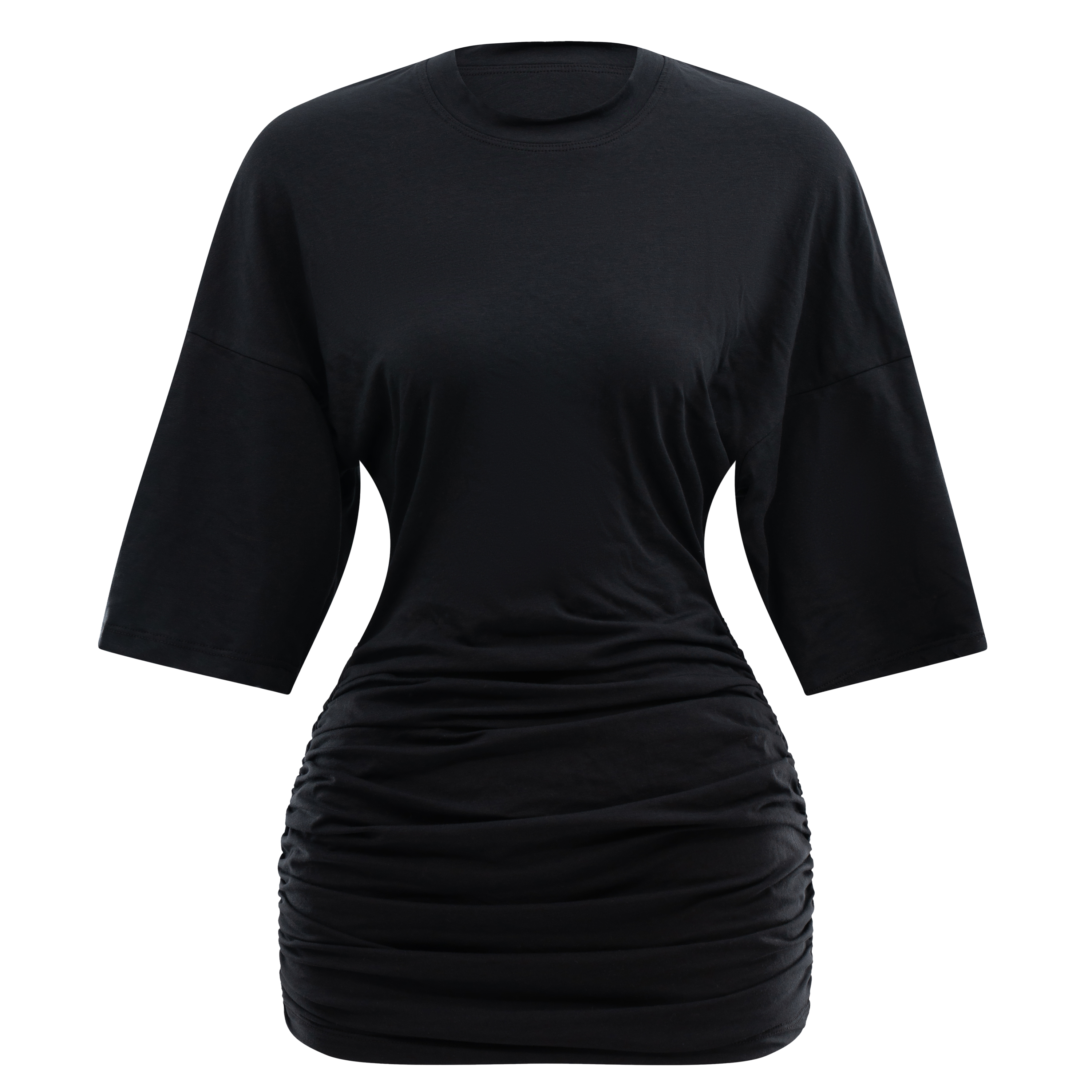 t shirt mini dress Lounge Ruched T-Shirt Mini Dress Black XL+