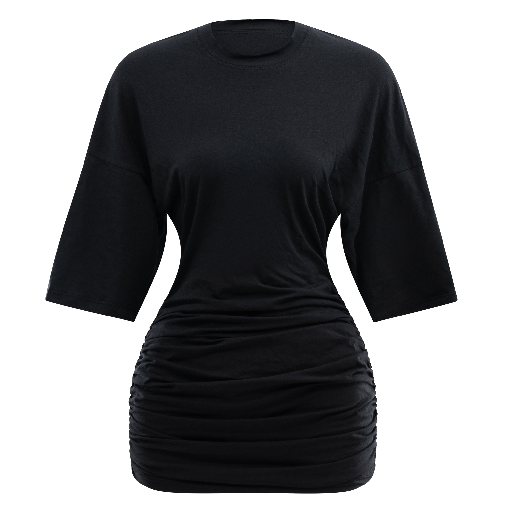 Lounge Ruched T-Shirt Mini Dress Black XL+
