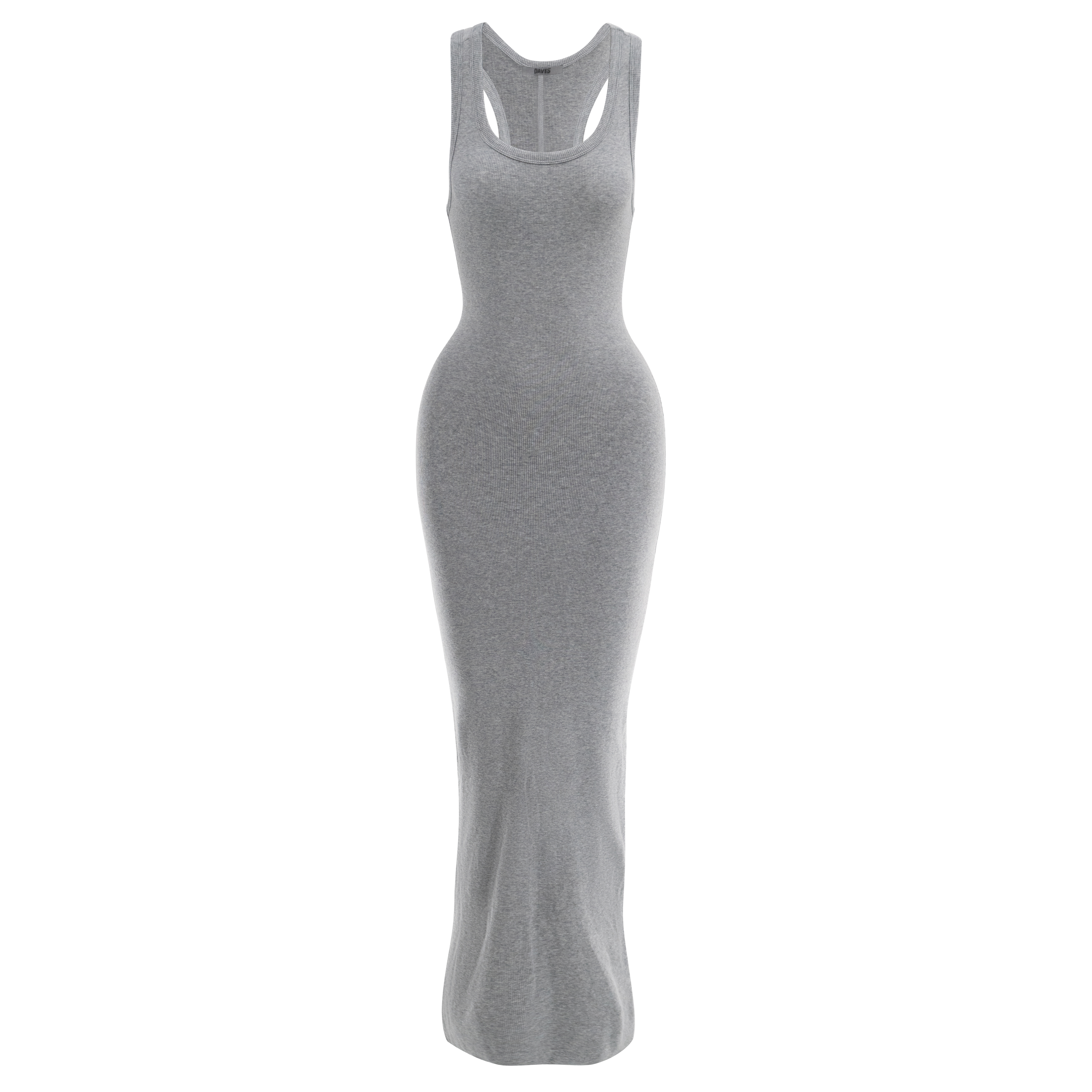 Ribbed Racerback Maxi Dress Grey S/M Ribbed Racerback Maxi Dress Grey S/M