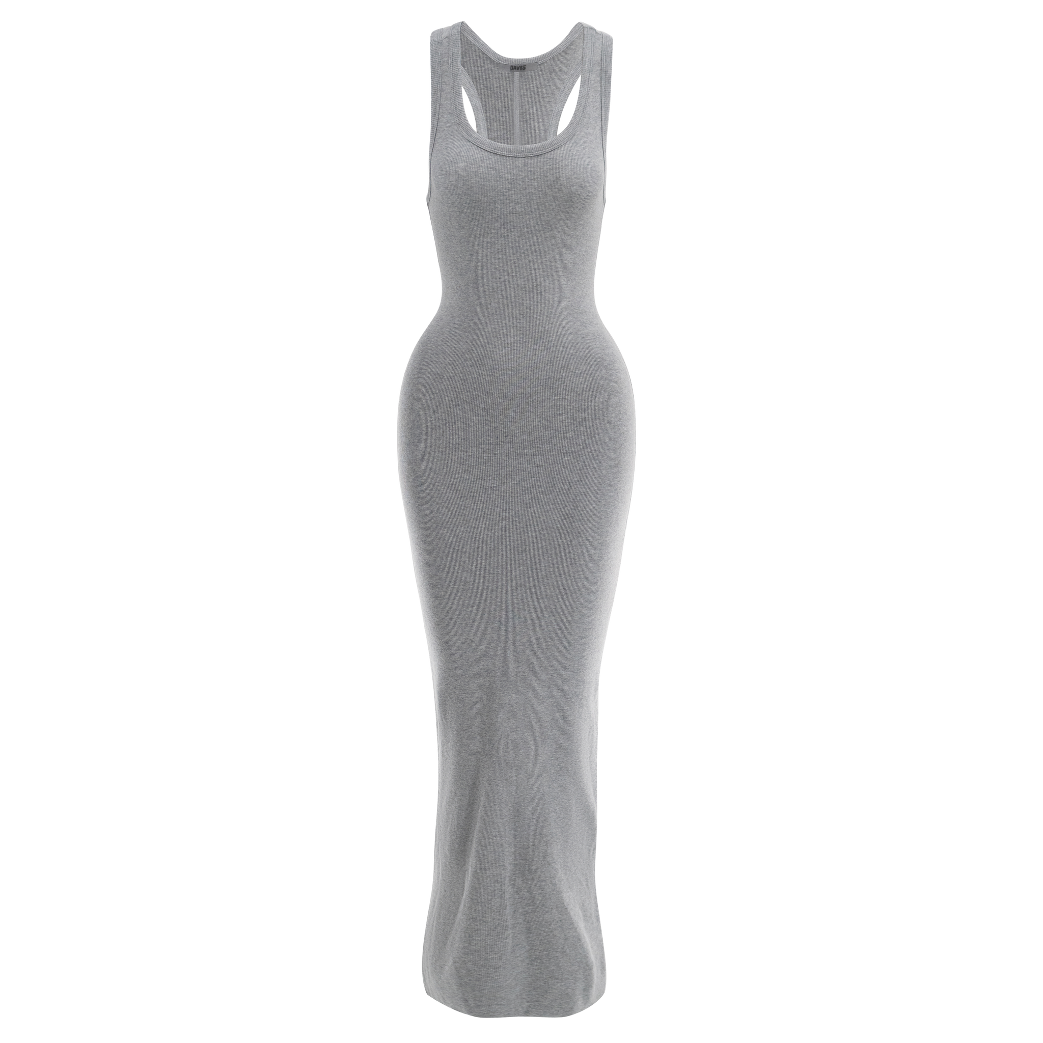 Ribbed Racerback Maxi Dress Grey L/XL Ribbed Racerback Maxi Dress Grey L/XL