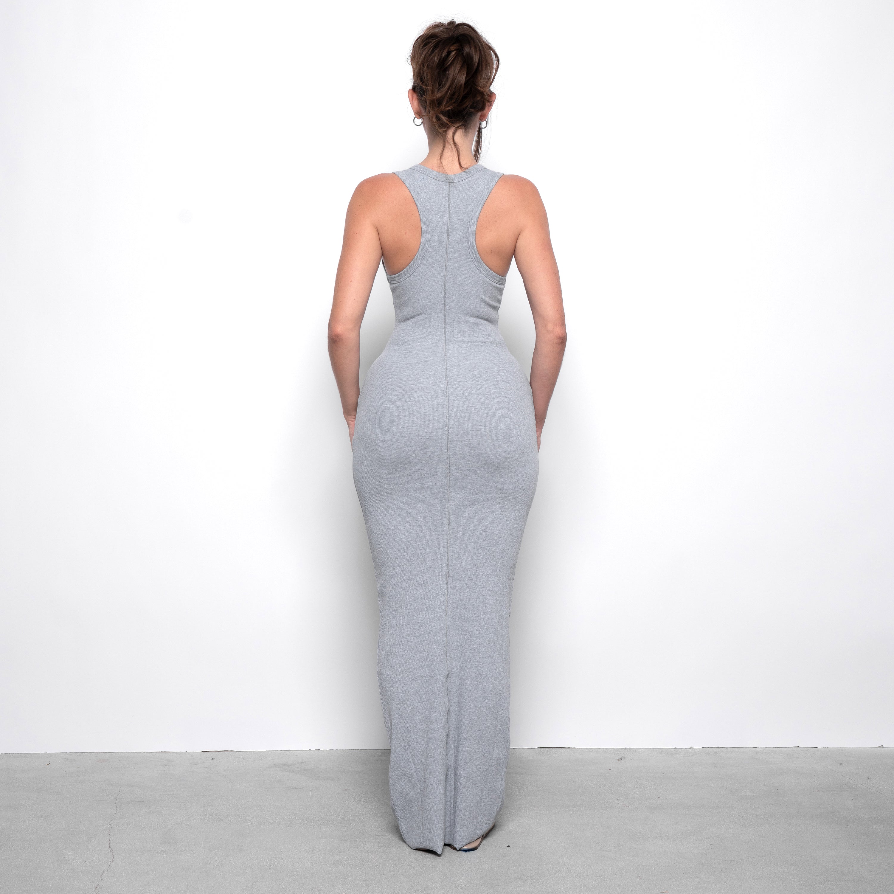 grey racerback maxi dress Dark Grey Racerback Maxi Dress
