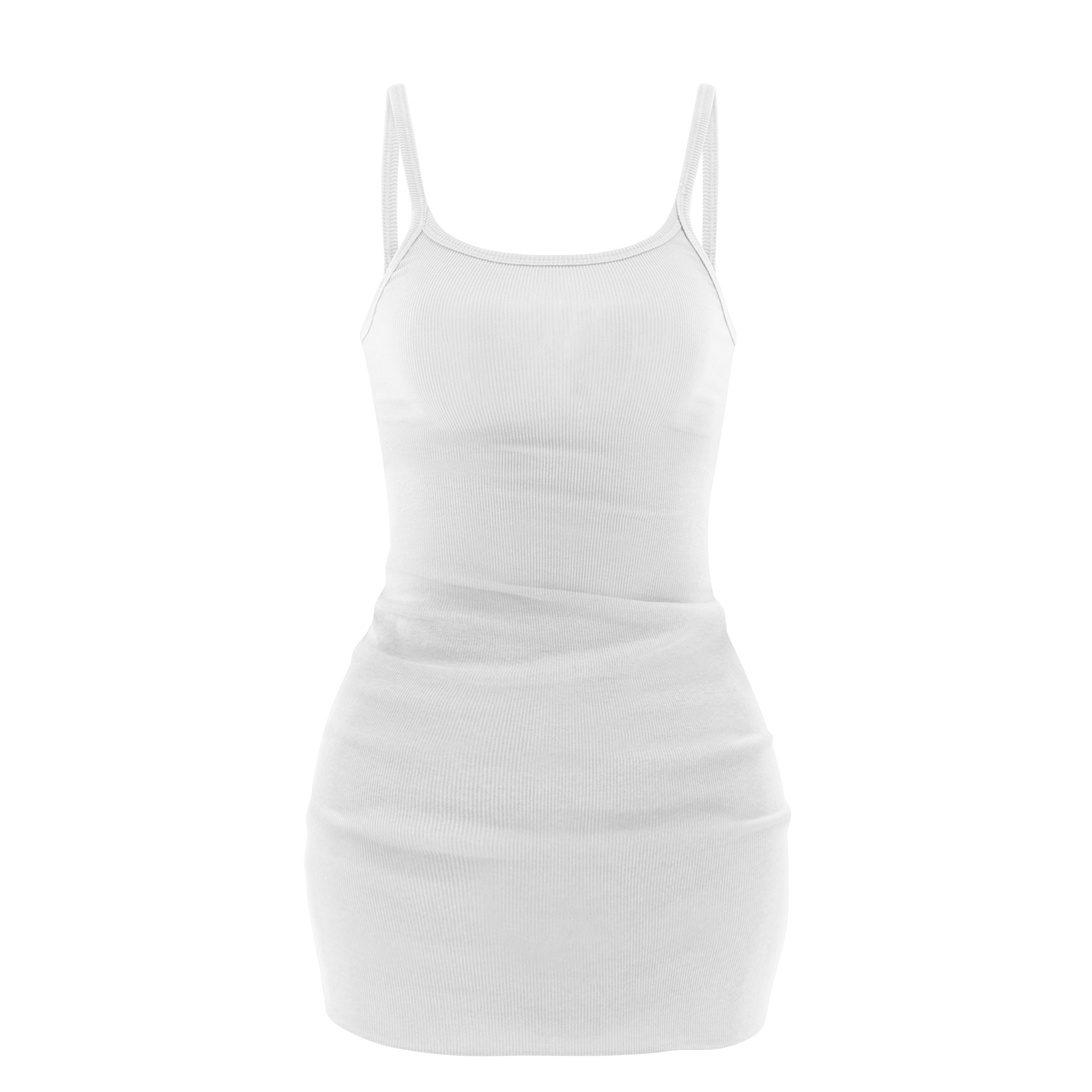 Ribbed Cami Mini Dress Ivory L/XL Ribbed Cami Mini Dress Ivory L/XL