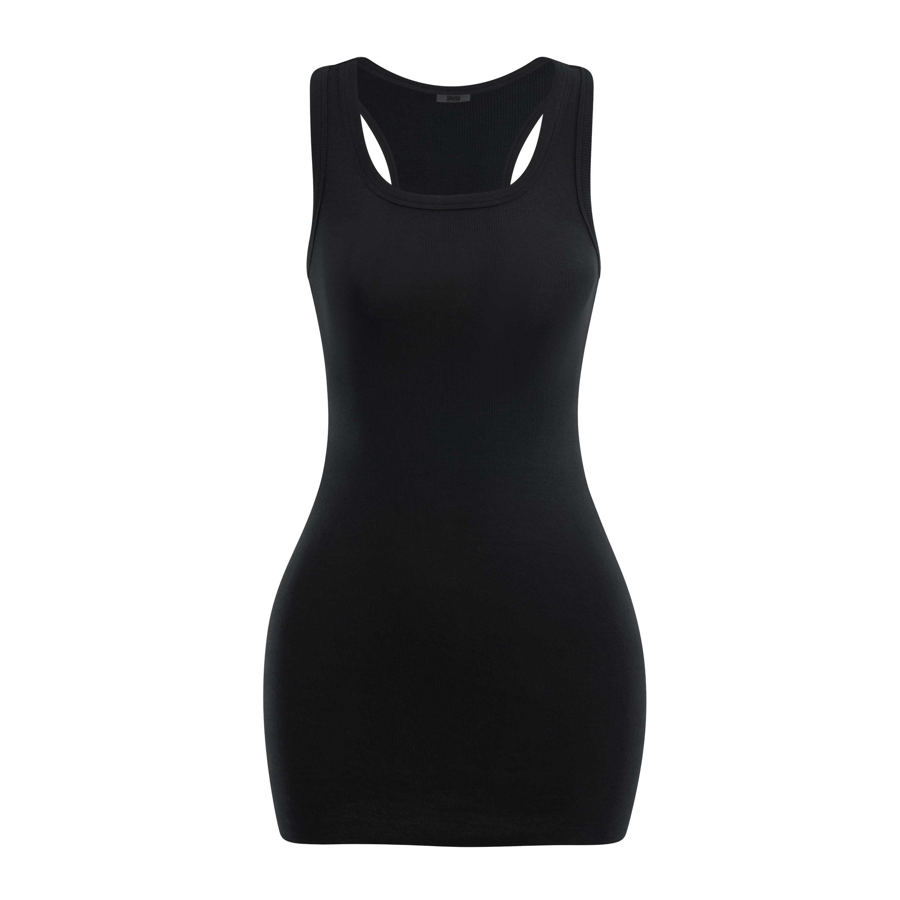 Ribbed Racerback Mini Dress Black XL+ Ribbed Racerback Mini Dress Black XL+