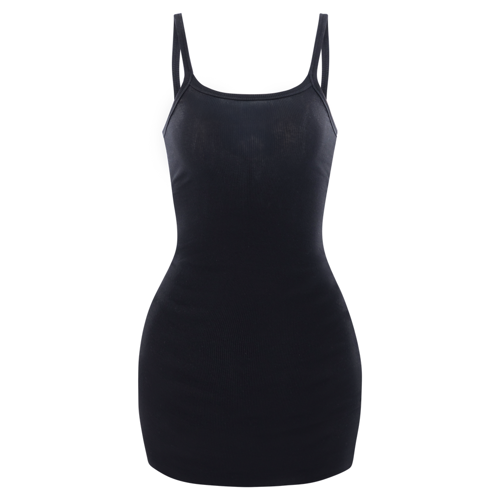 Ribbed Cami Mini Dress Black XS/S Ribbed Cami Mini Dress Black XS/S