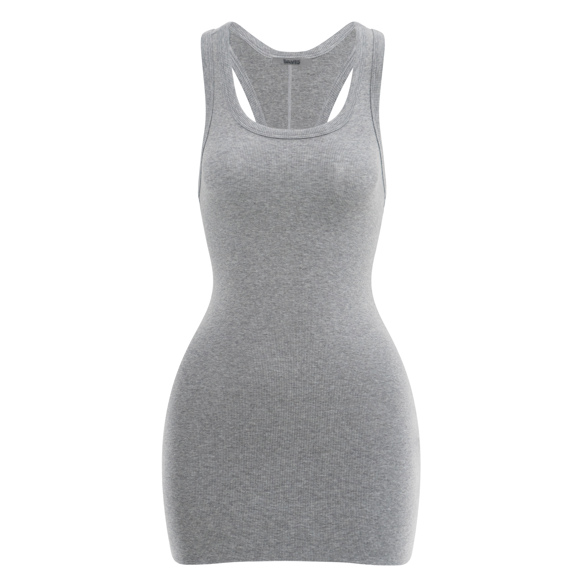 Ribbed Racerback Mini Dress Grey S/M