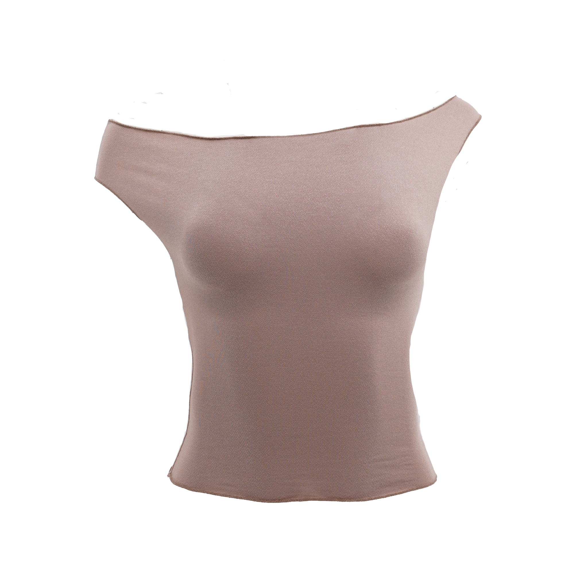 トップス beeden DRAPE ASYMMETRY BARE TOP Drape Asymmetric Top Taupe – Davis Active