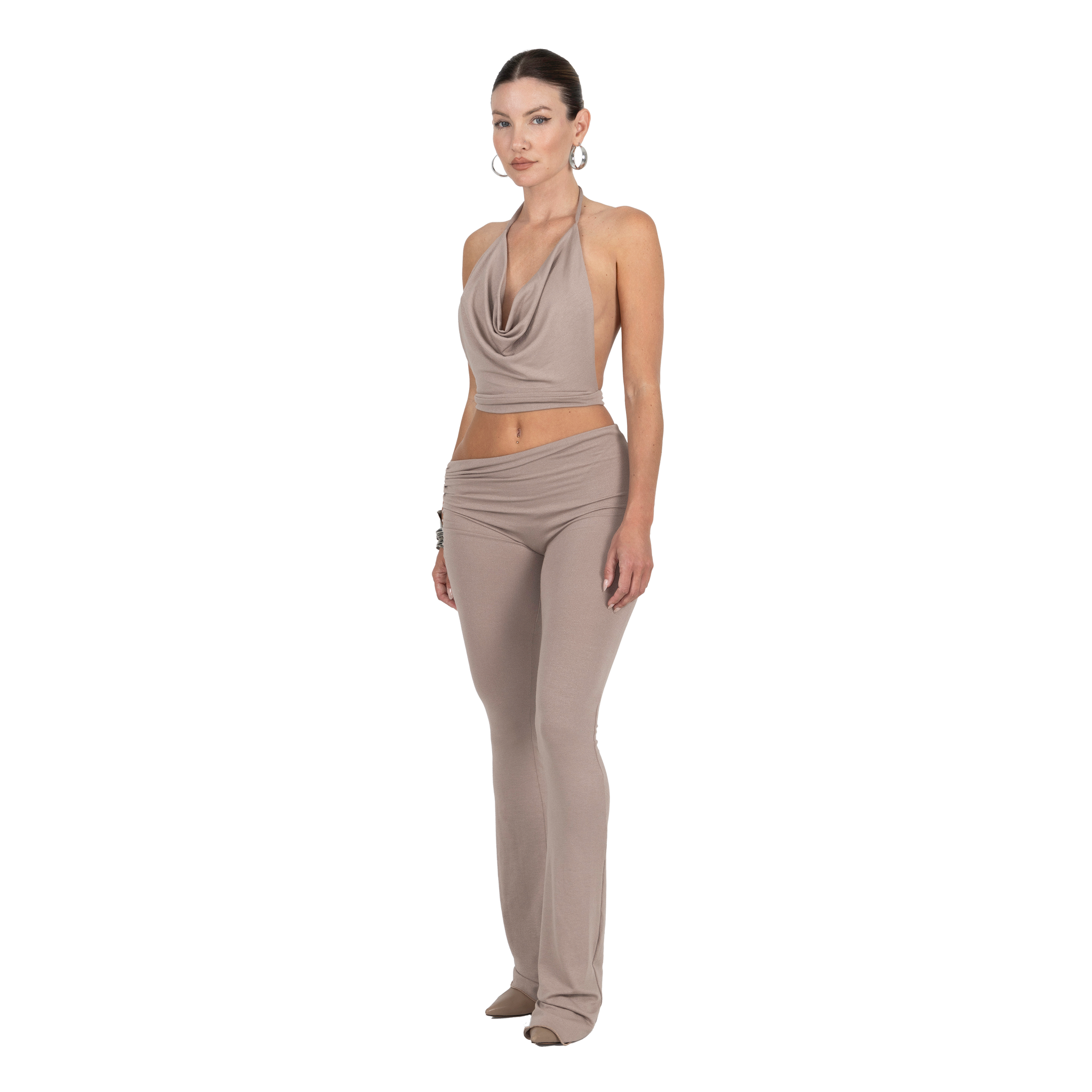 Drape Asymmetric Flares Taupe – Davis Active